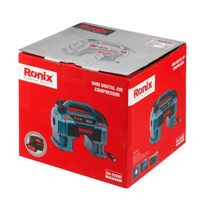 مینی کمپرسور باد سه کاره دیجیتال فندکی با کیف مدل RH-4260B رونیکس