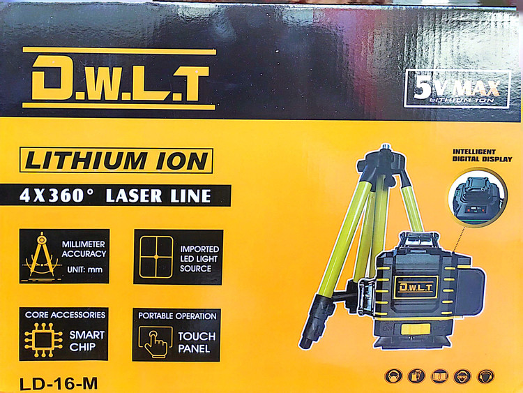 تراز لیزری 4 خط لنز فلزی نور سبز مدل LD-16-M D.W.L.T